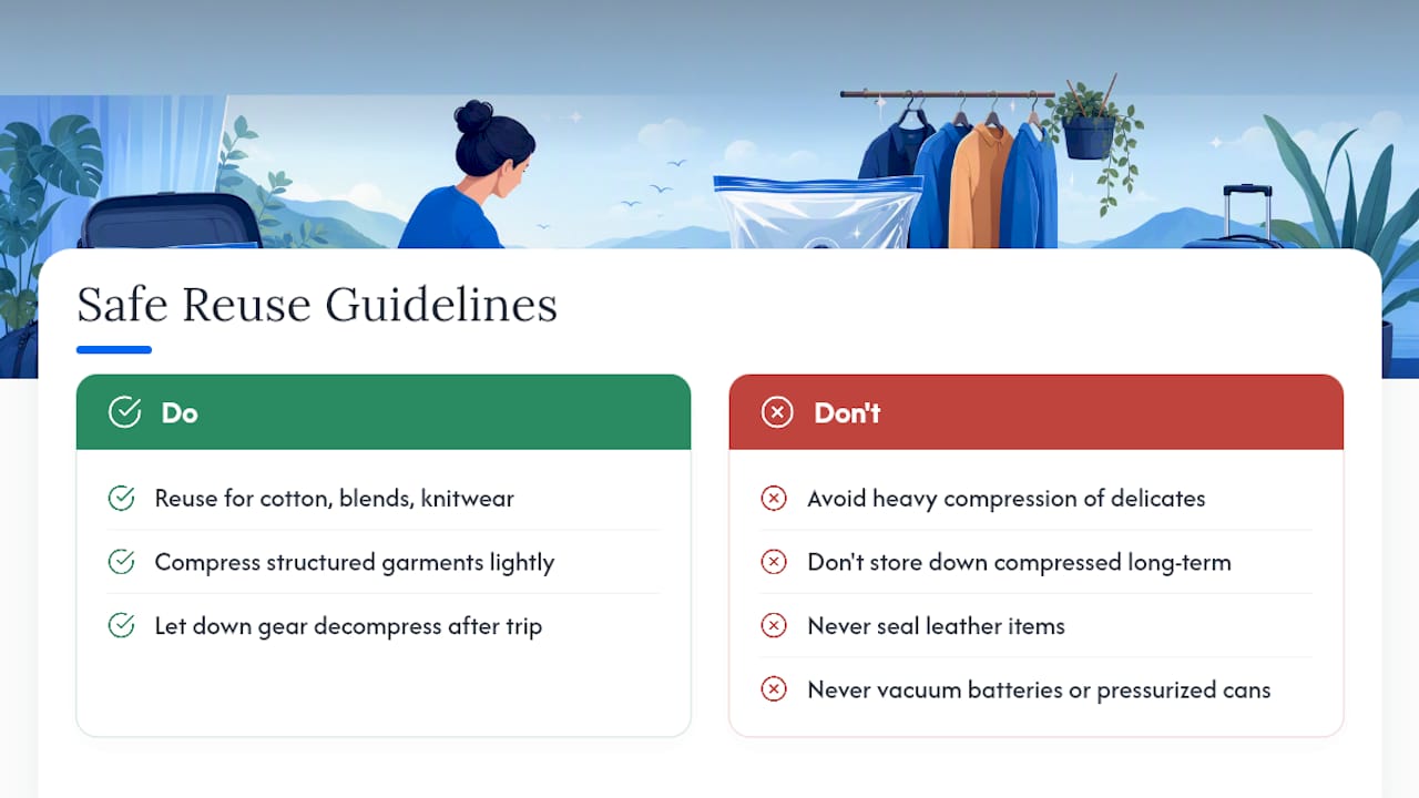 Is It Safe to Reuse Vacuum Bags for All Types of Clothing? — overview diagram
