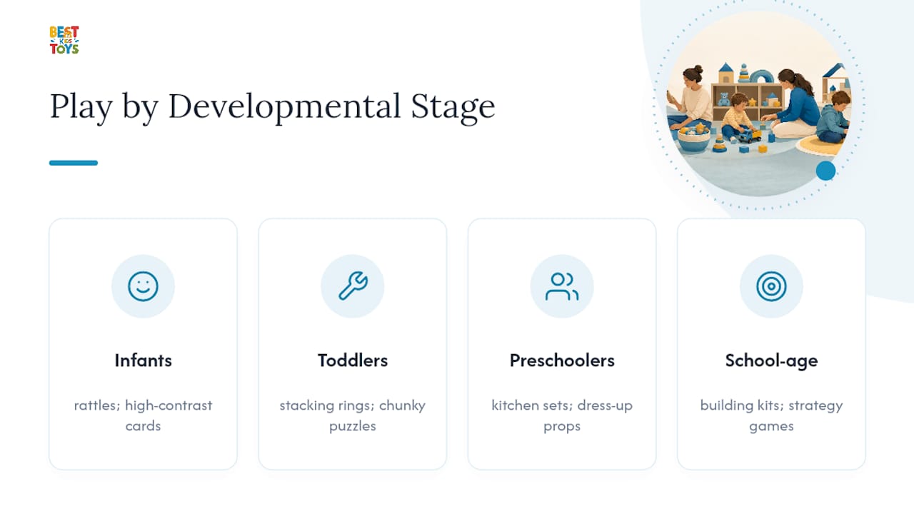 Toy skills mapped across four developmental stages