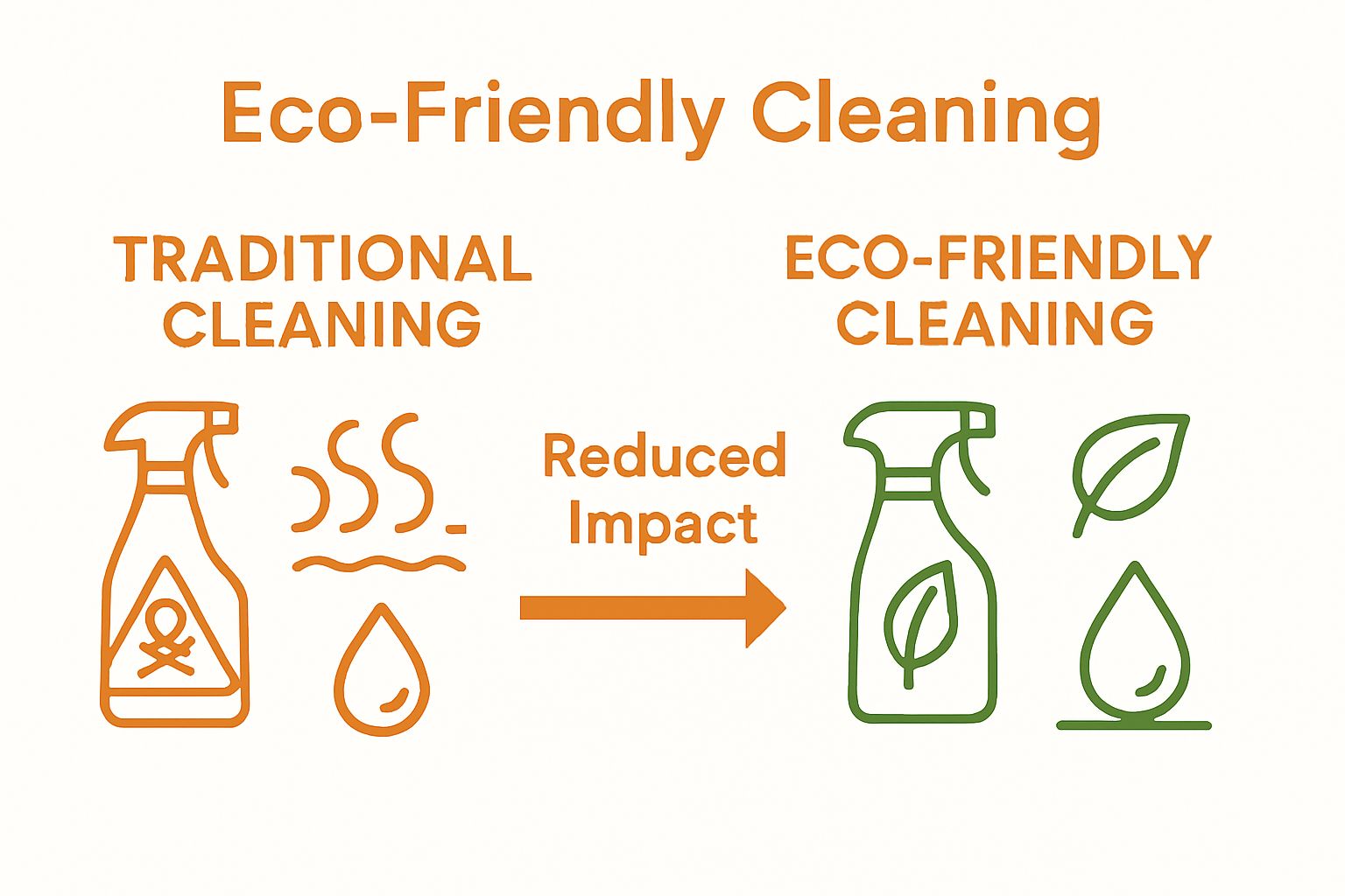 Comparison between traditional and eco-friendly cleaning impacts