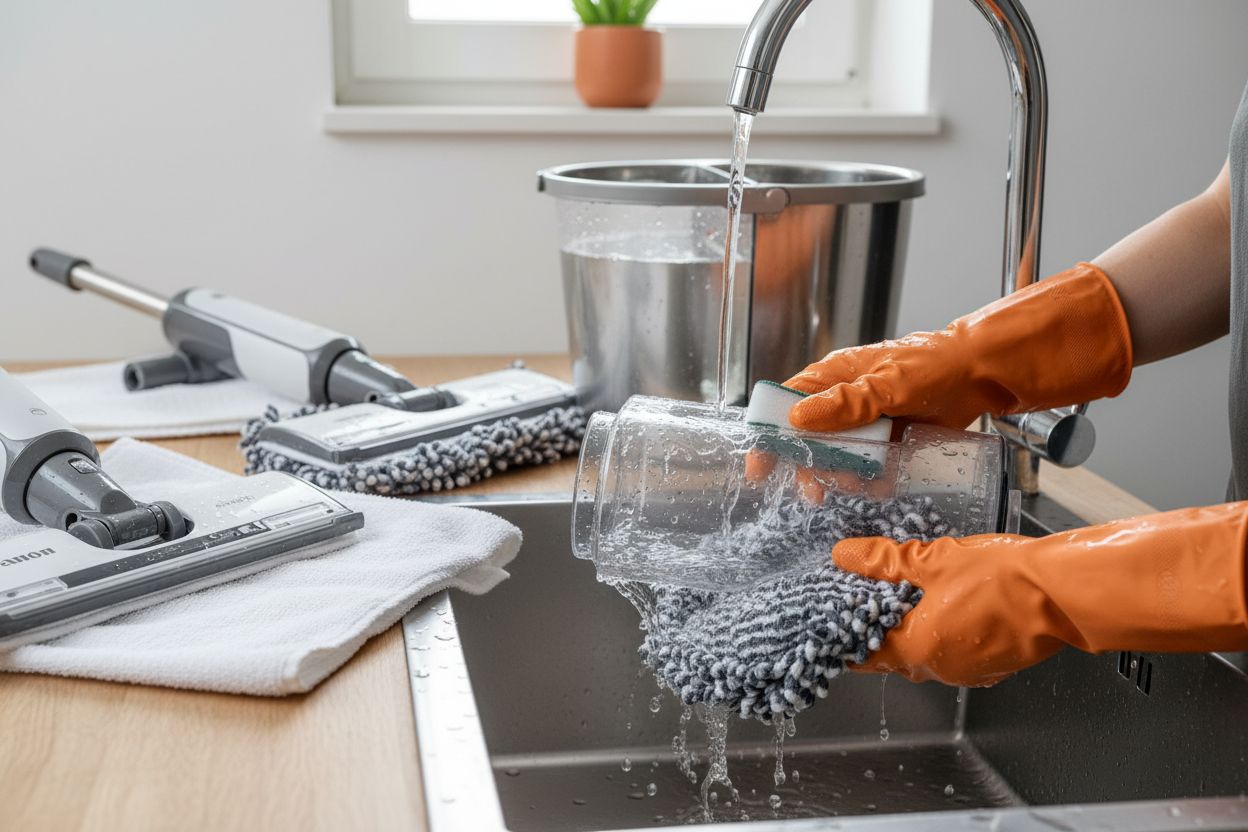 curățare rezervor mop electric