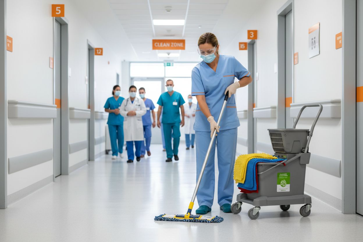 hospital mop cleaning