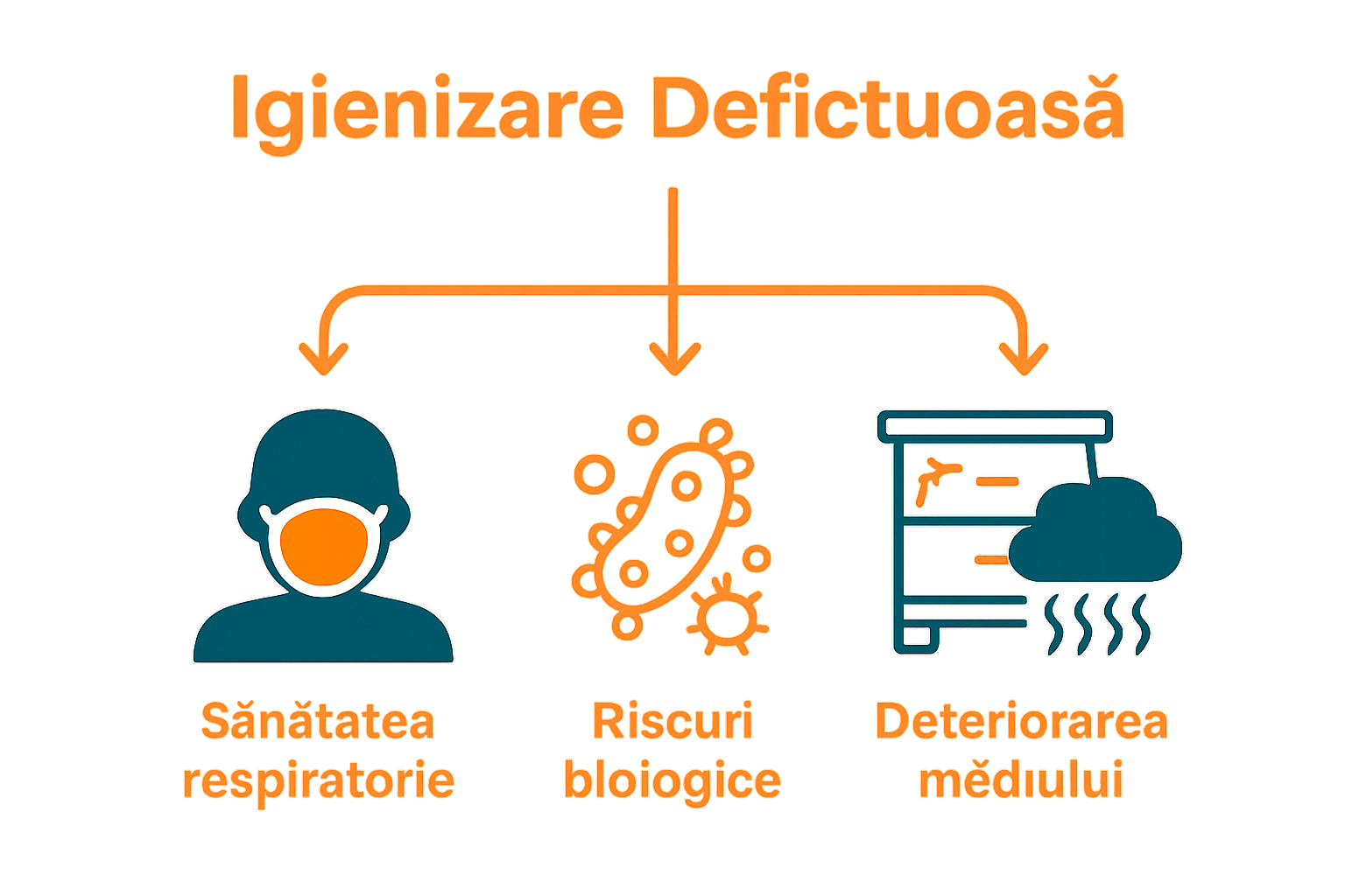 Infografic riscuri igienizare deficitară pentru locuință