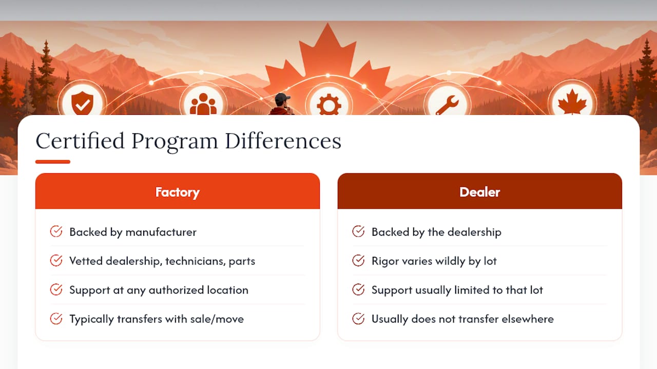Factory and dealer certification comparison