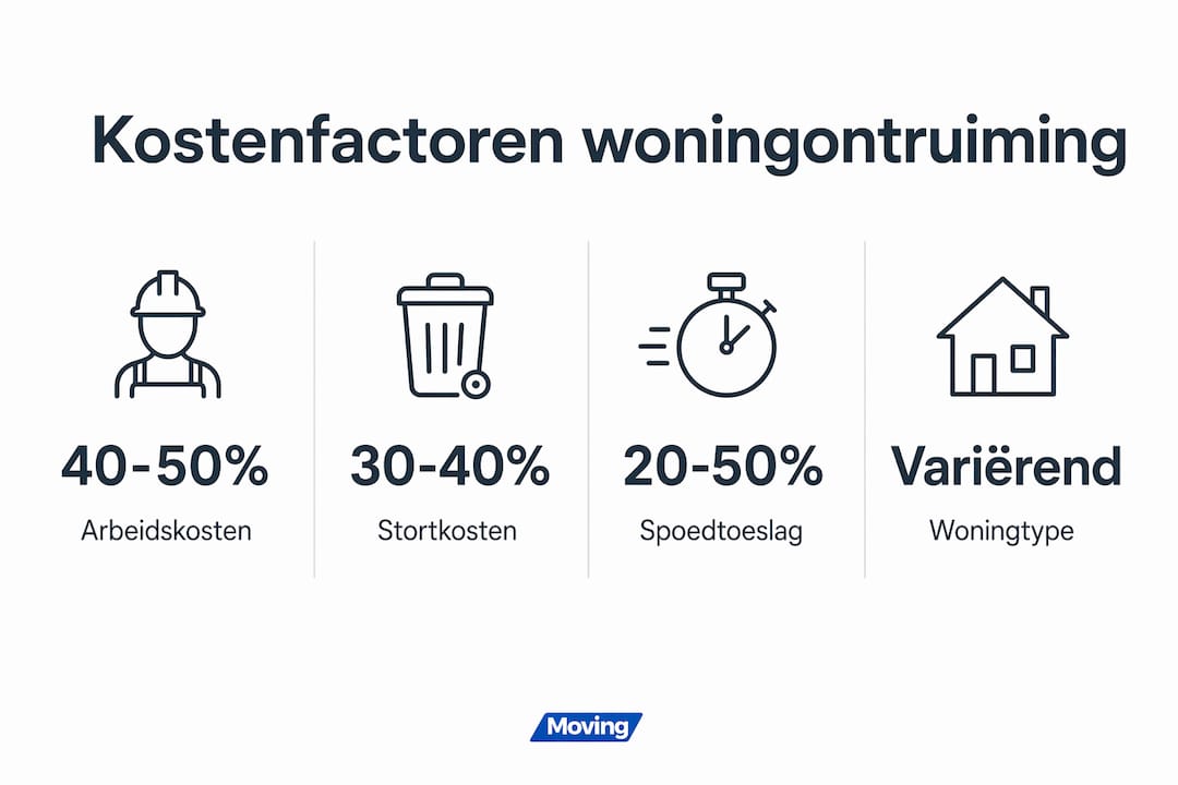 Overzichtelijke infographic met de belangrijkste kostenposten en hun aandeel bij een woningontruiming