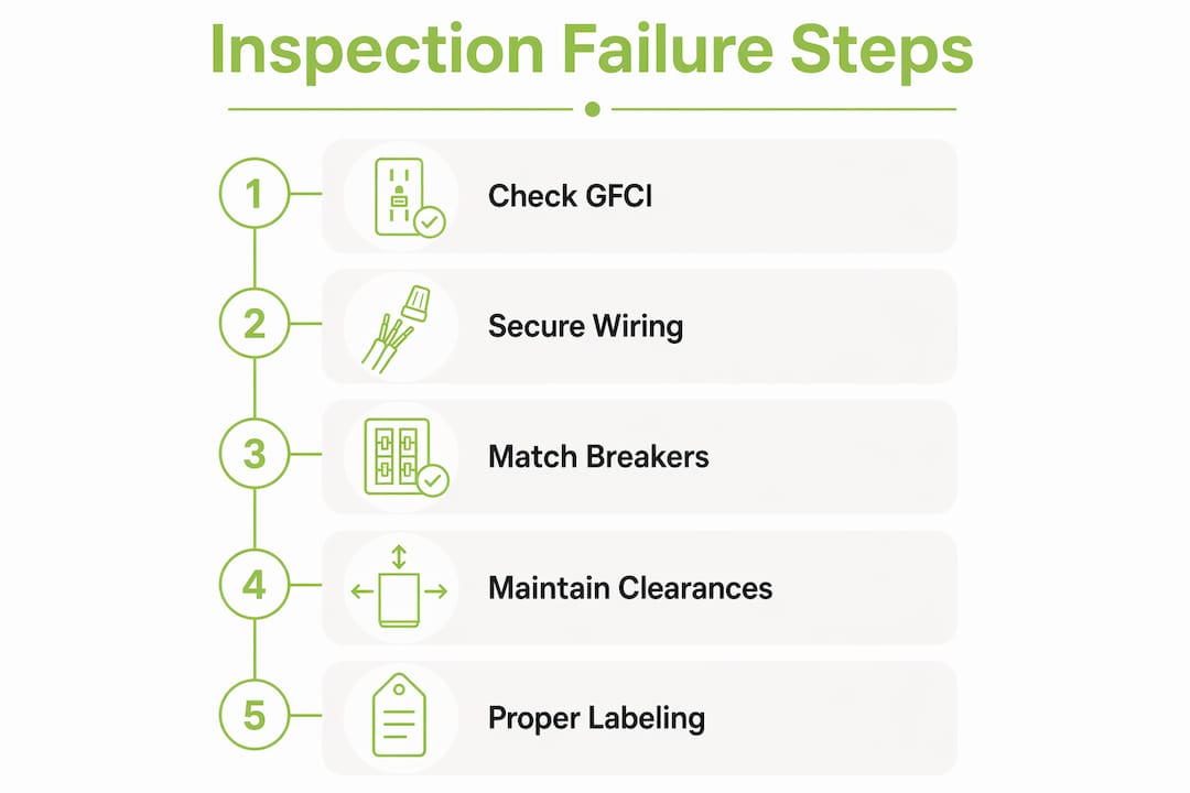Infographic outlining steps to avoid electrical inspection failures