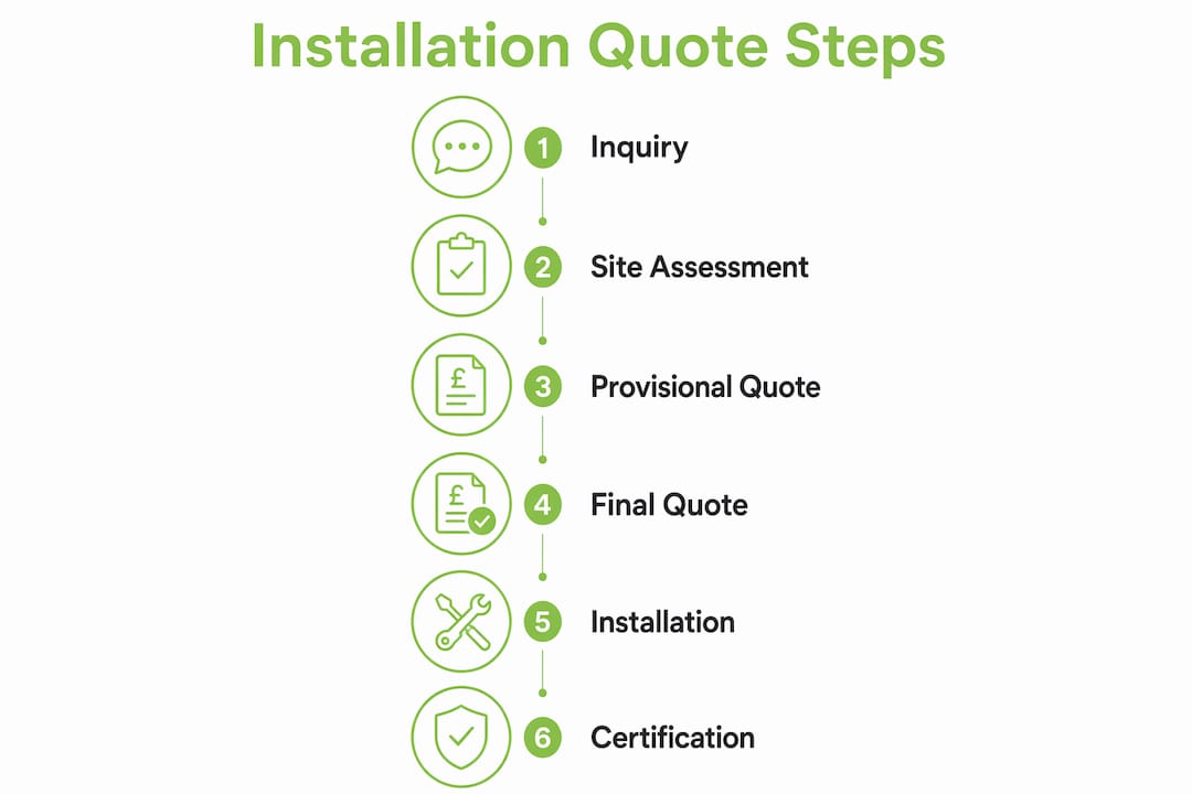 Infographic showing EV charger installation quote steps