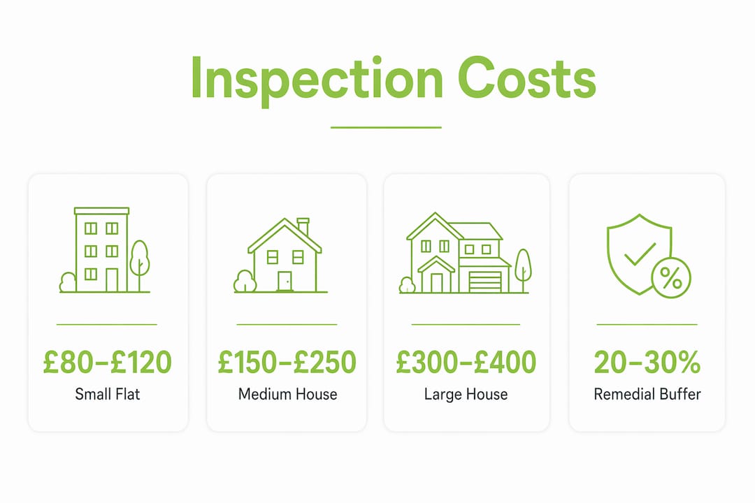 Infographic showing electrical inspection typical costs
