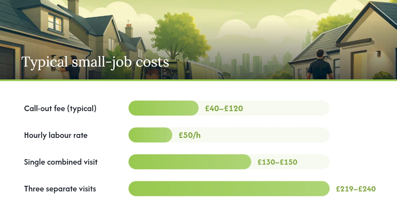 Typical costs for common small jobs — overview diagram