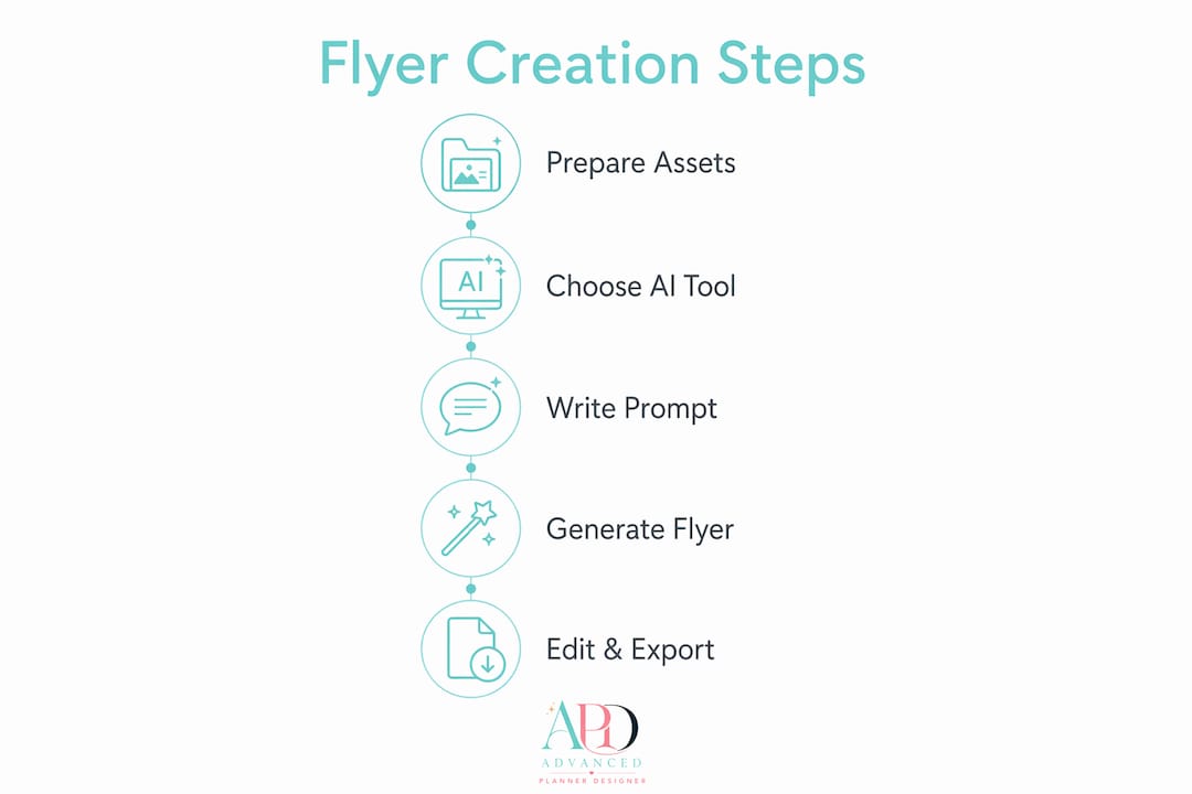 Infographic showing flyer creation process