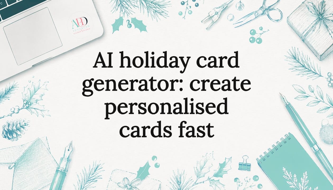 Illustrated decorative holiday card title frame