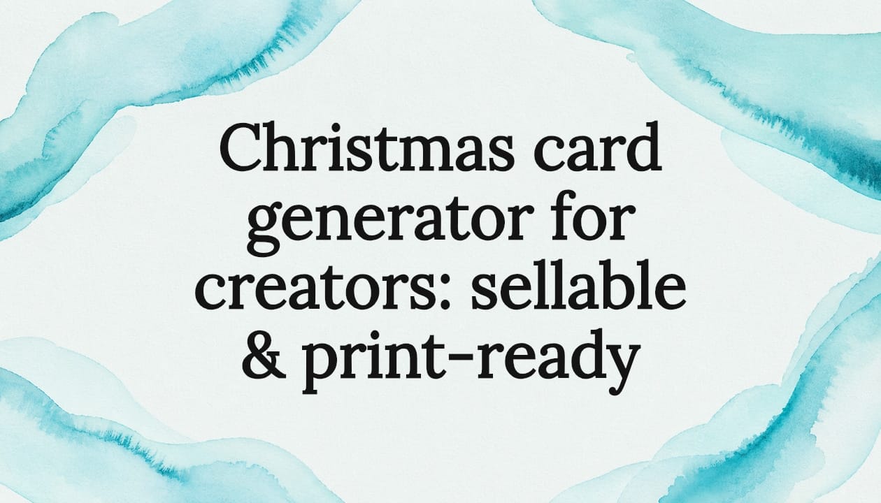 Christmas card generator for creators: sellable & print-ready