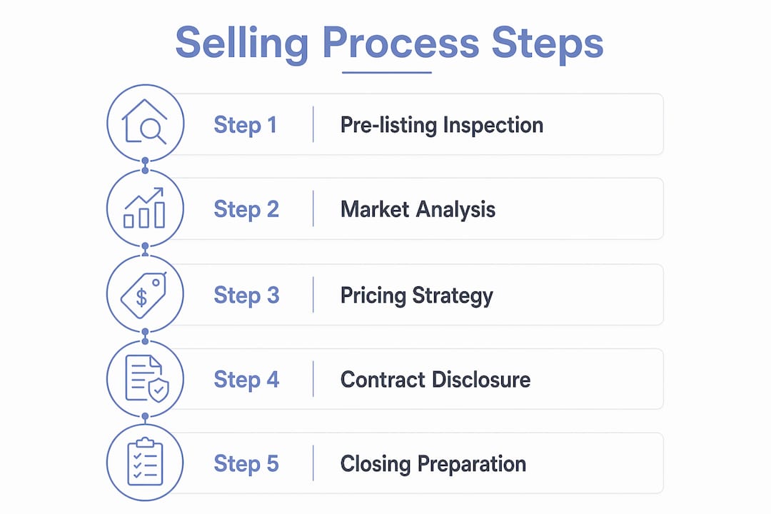 Infographic illustrating Maryland as-is home sale steps