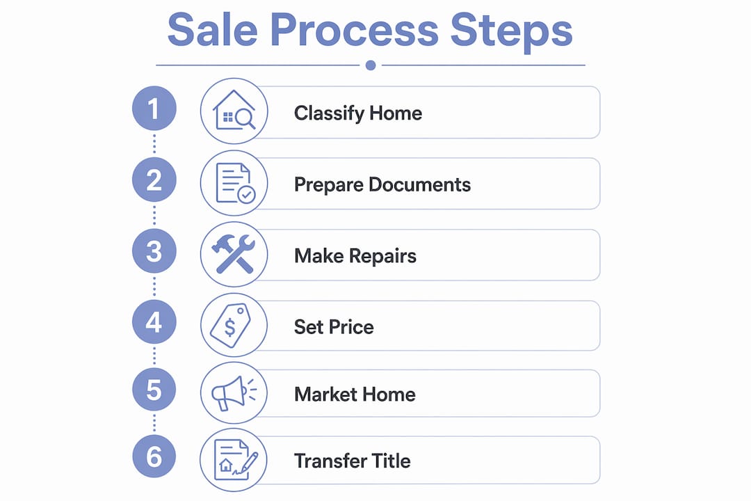 Infographic outlining manufactured home sale steps