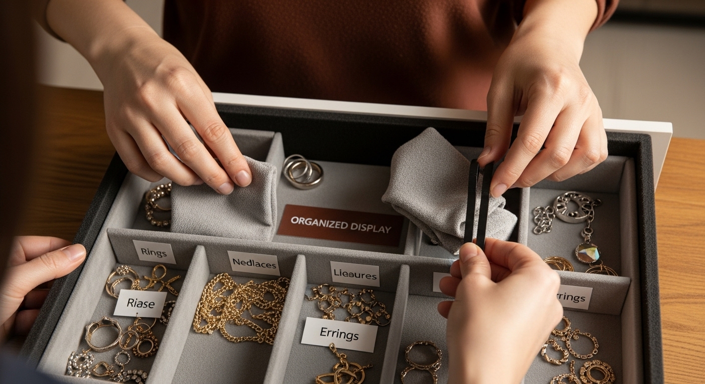 jewelry drawer organization process