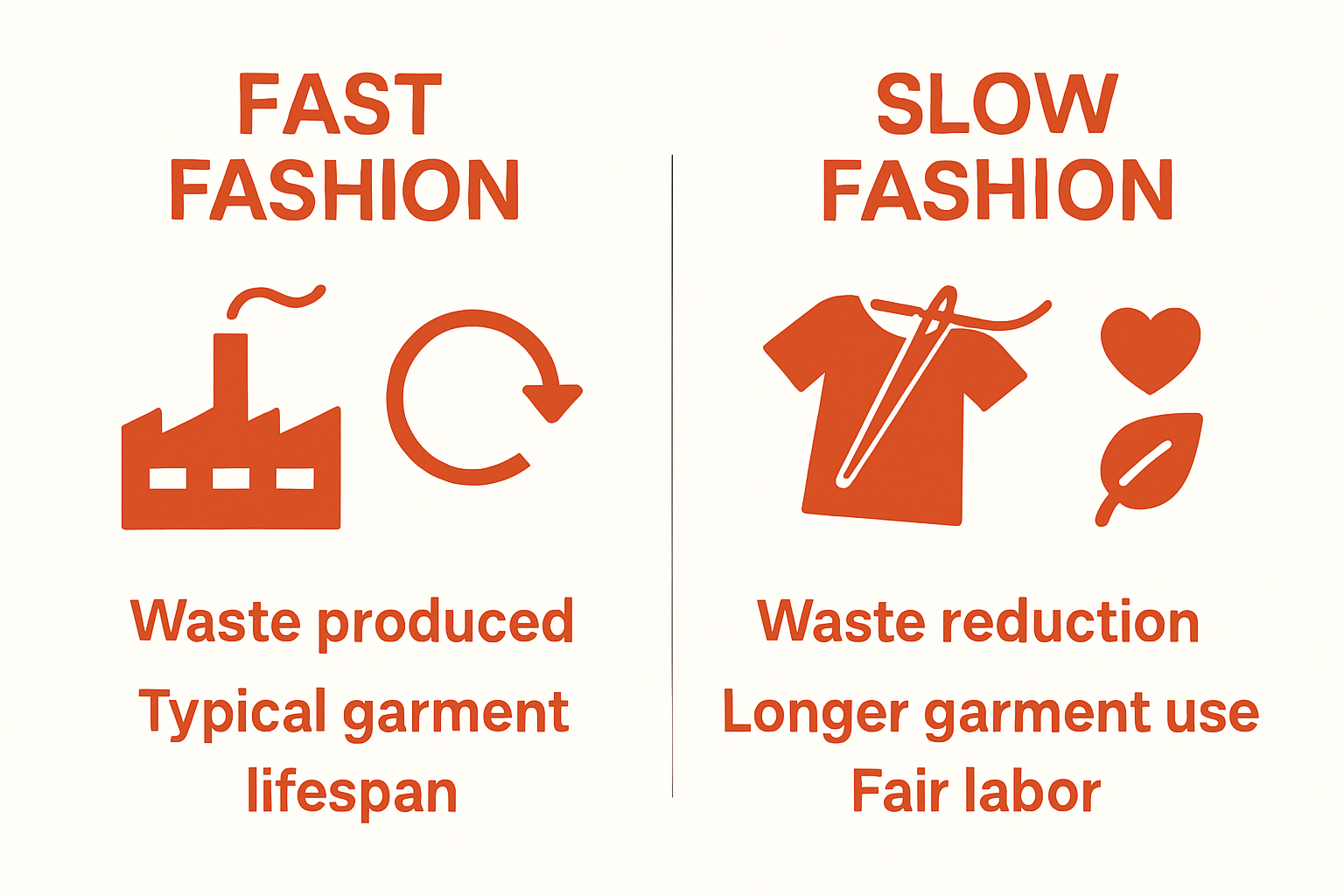 Infographic comparing fast fashion and slow fashion