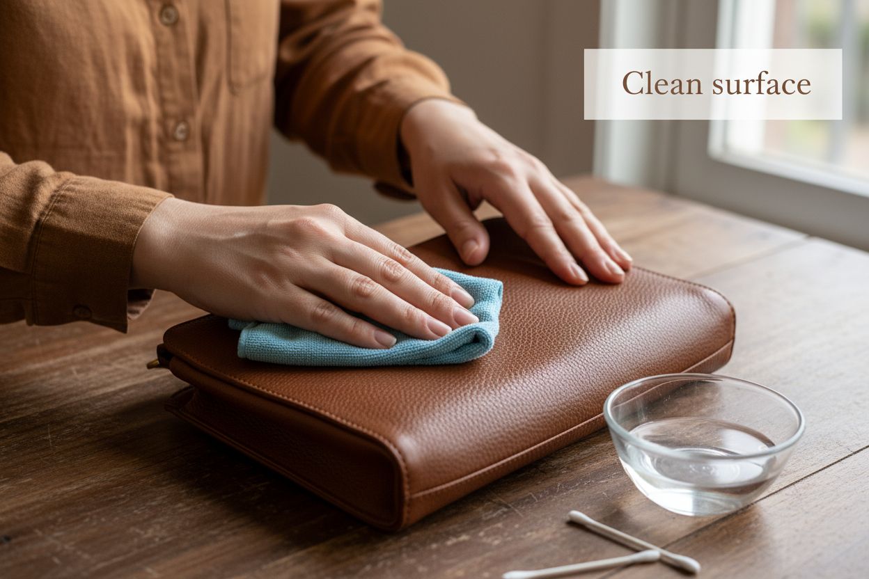clean leather purse process