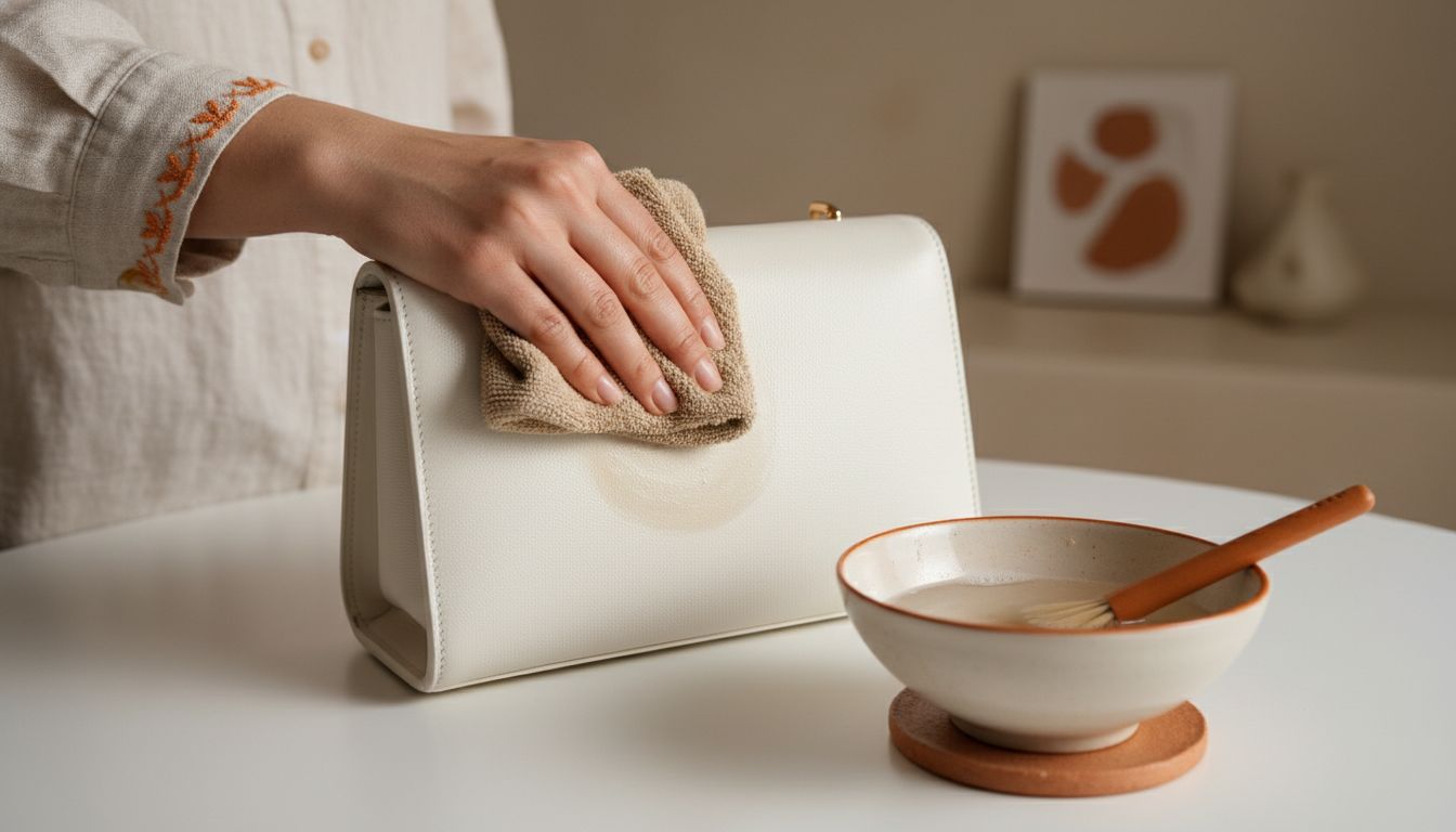 cleaning white leather technique