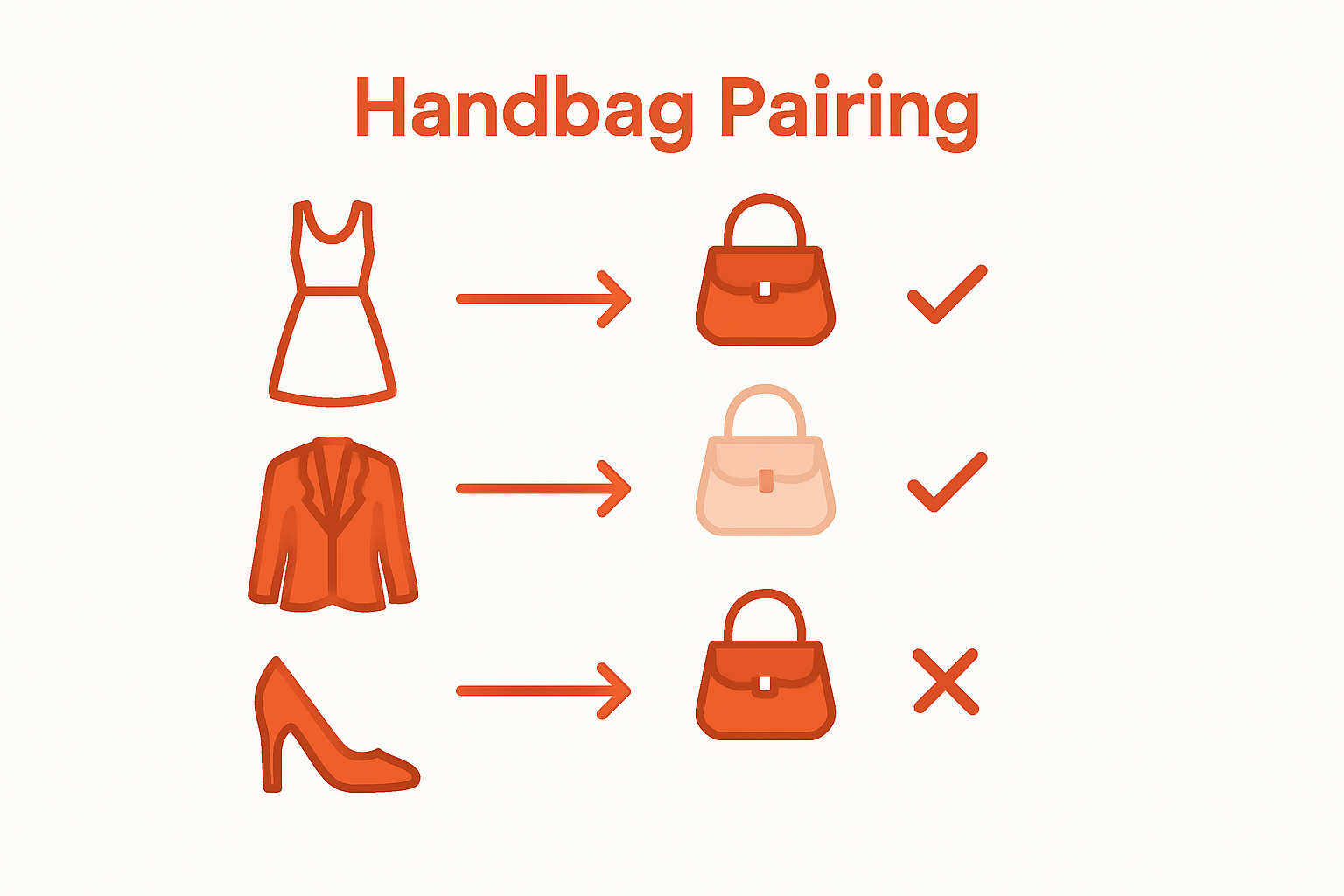 Infographic on outfit and handbag harmony