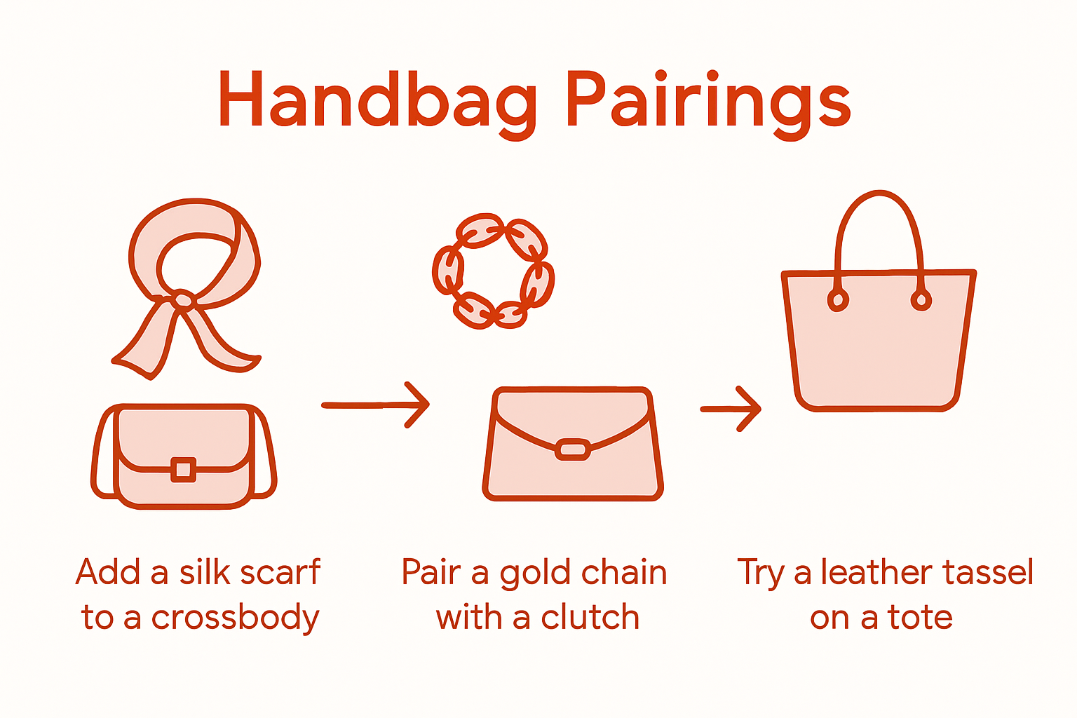 Handbag and accessory pairing infographic