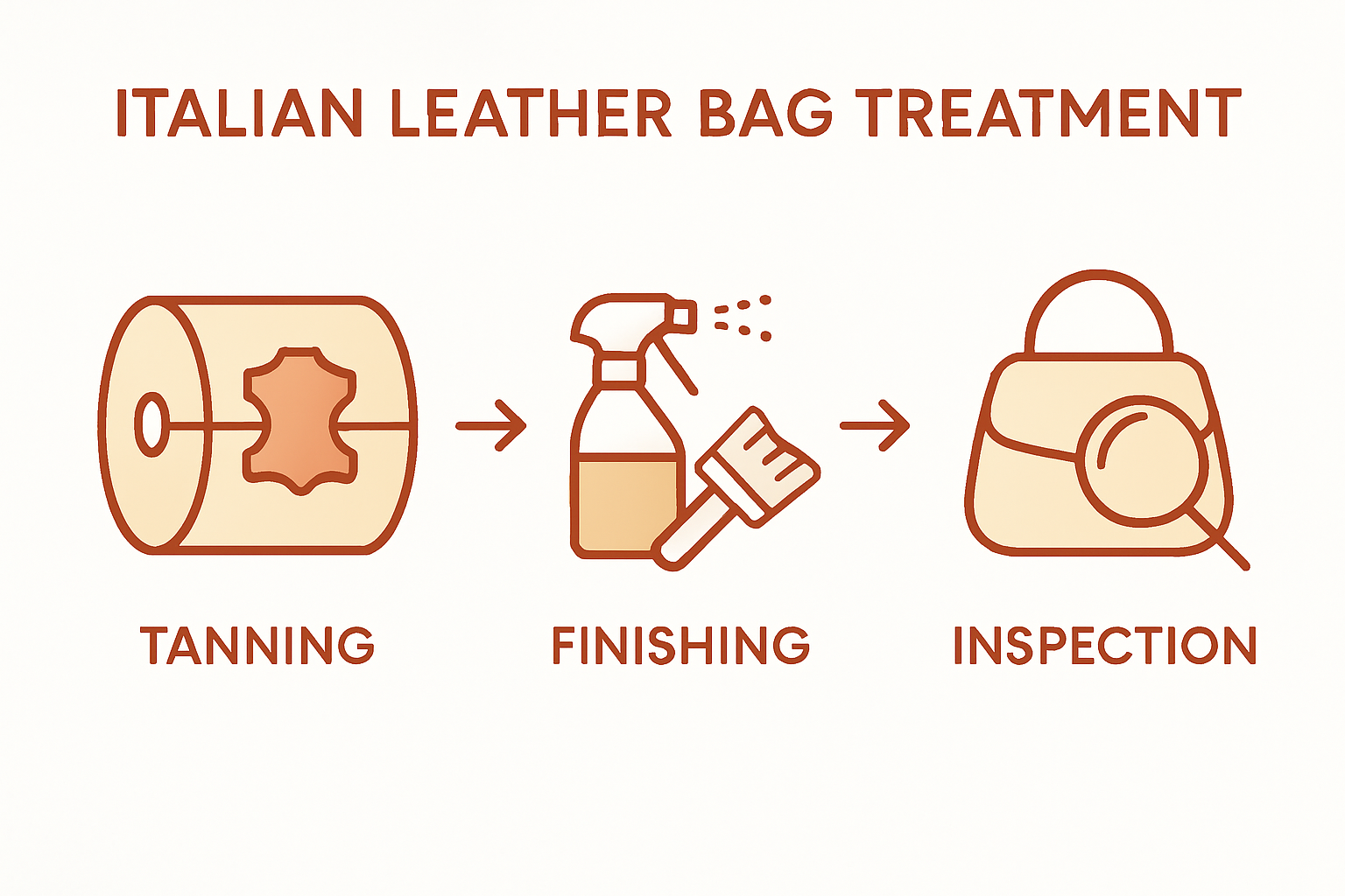 Leather bag treatment process infographic