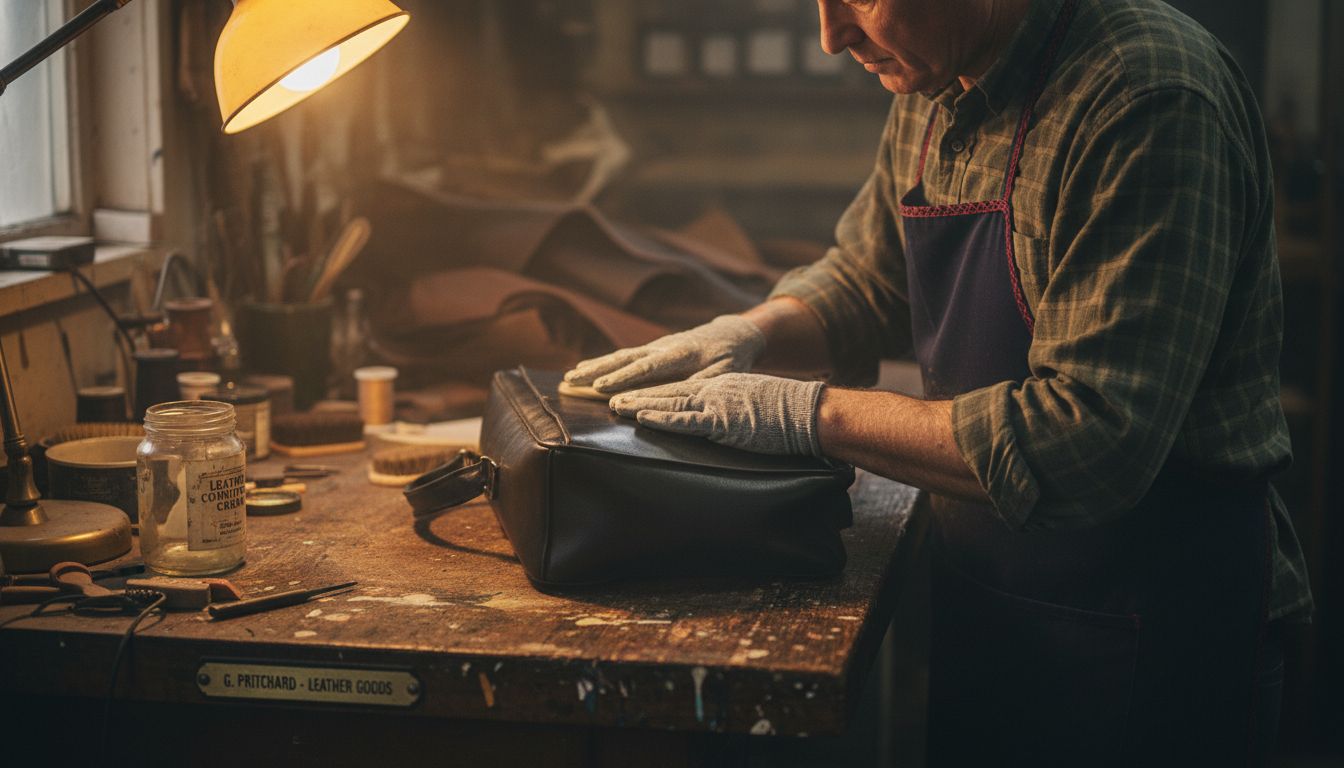 Leather artisan conditioning luxury handbag