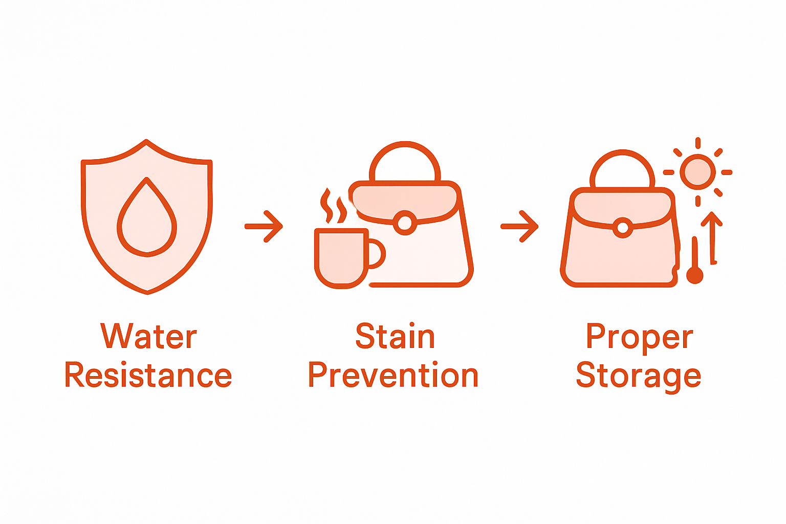 Infographic shows leather bag protection steps