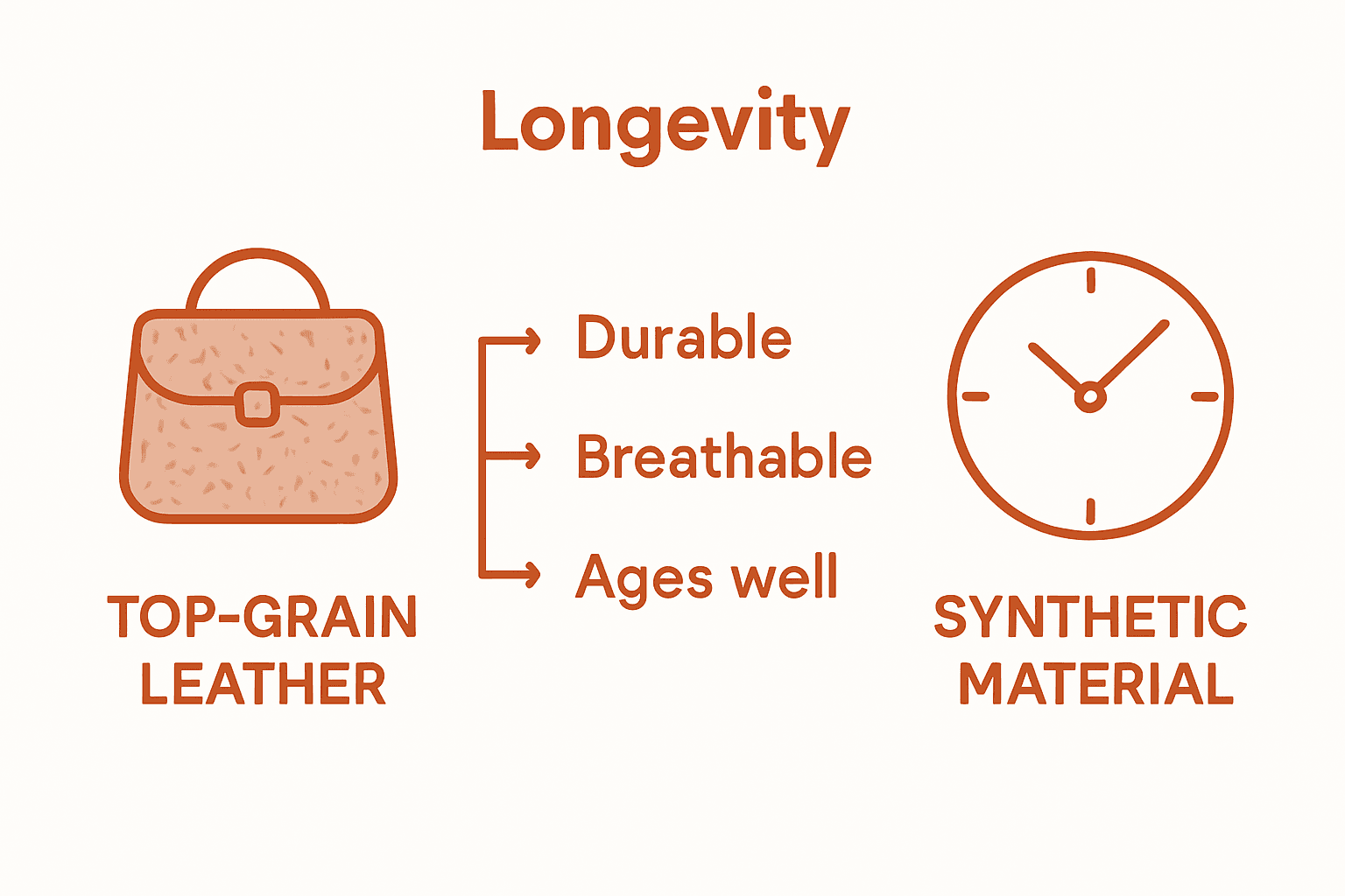 Infographic comparing purse leather types