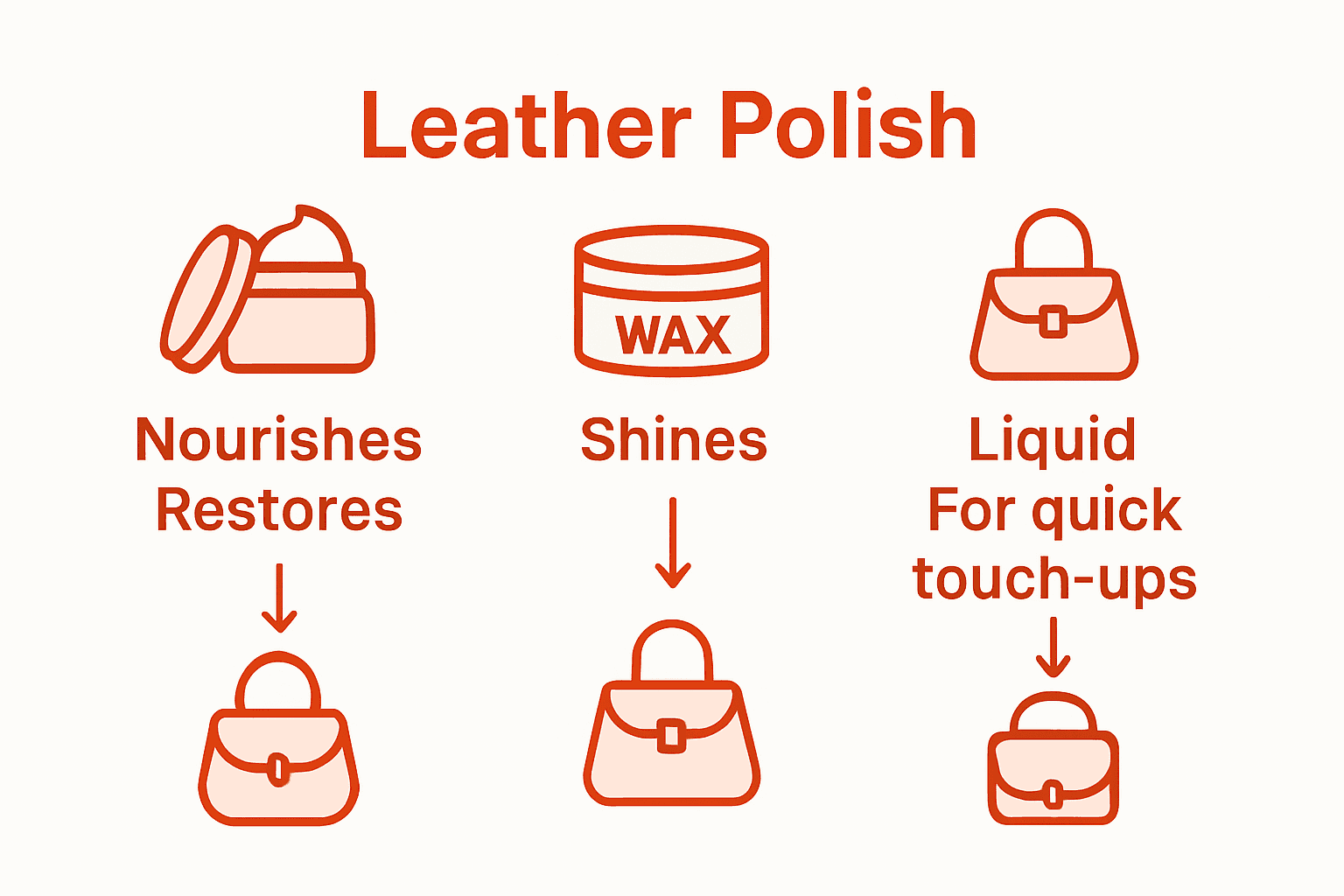 Leather polish types comparison infographic