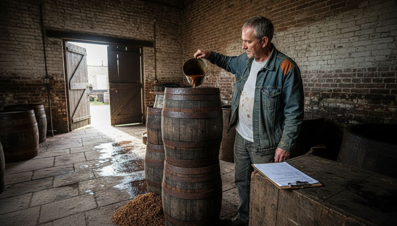 Barrel tanning process in Italian tannery