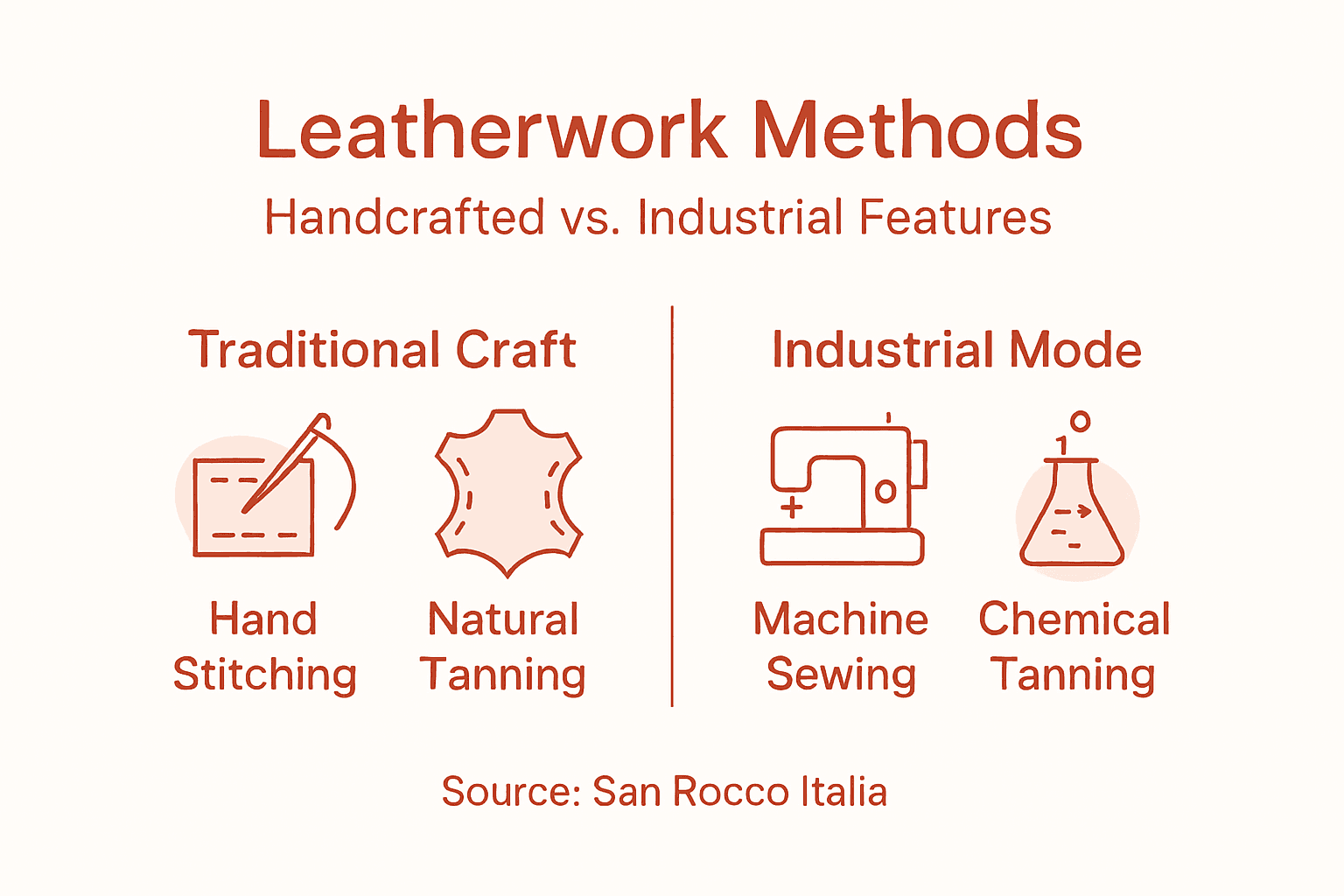Infographic comparing leatherwork techniques