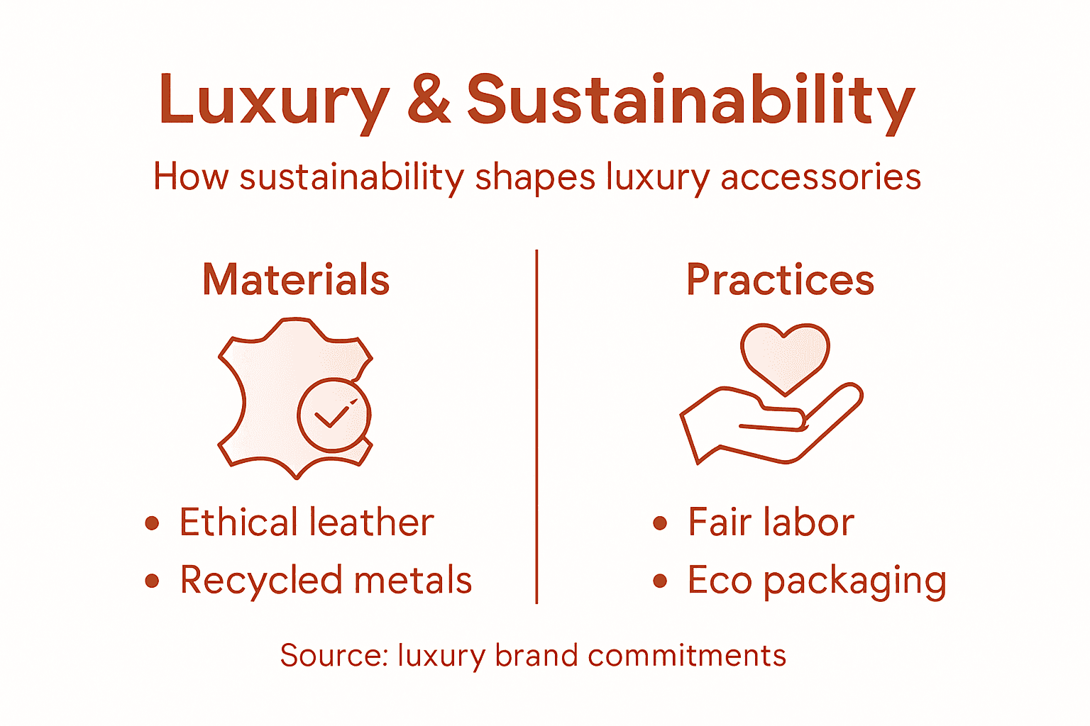 Infographic showing luxury accessory sustainability