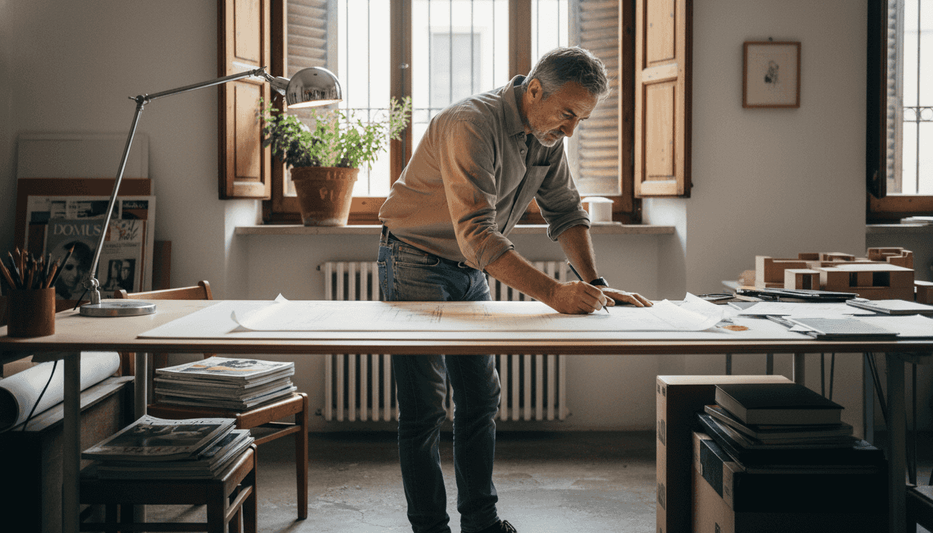 1960s Italian designers meet with blueprints