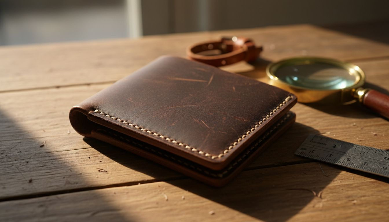 Hand-stitched wallet with burnished edge detail