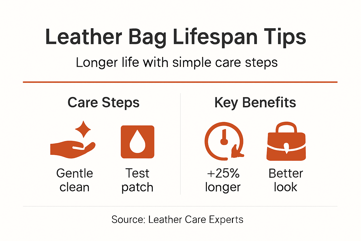 Infographic with care steps and lifespan increase