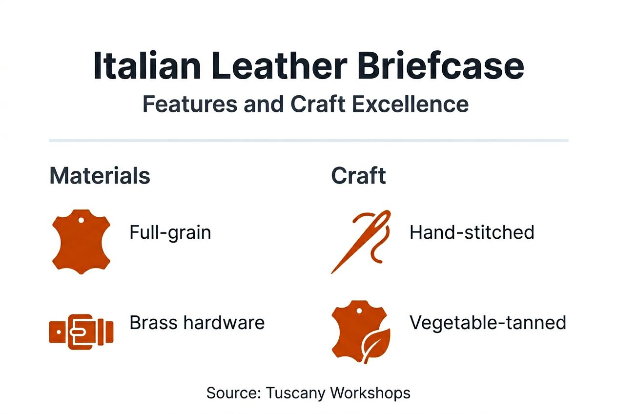Infographie mettant en évidence les caractéristiques des mallettes italiennes