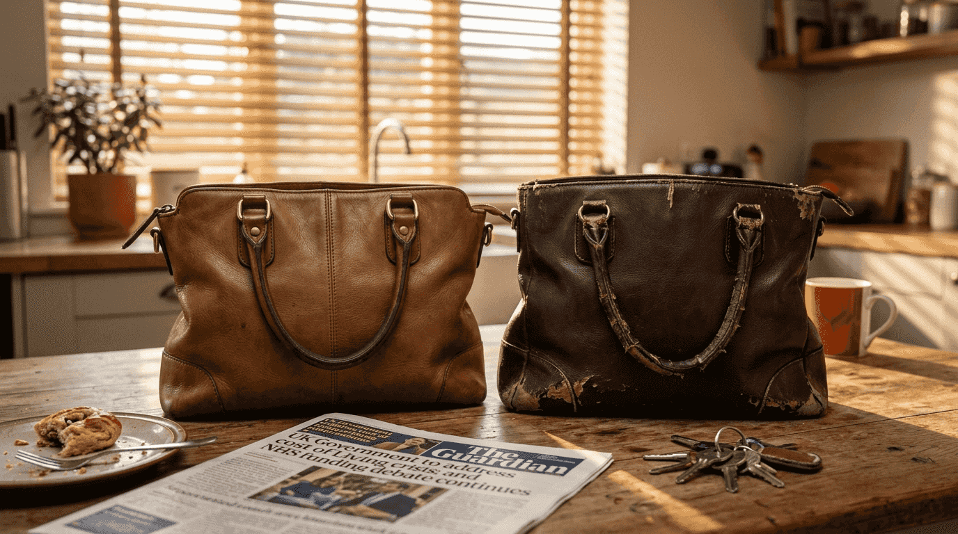 Cow leather vs genuine leather bags side by side