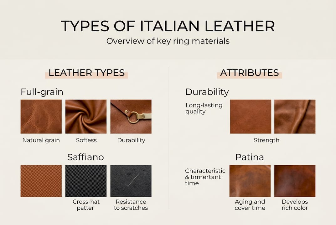 Infographie comparant les types de cuir italien