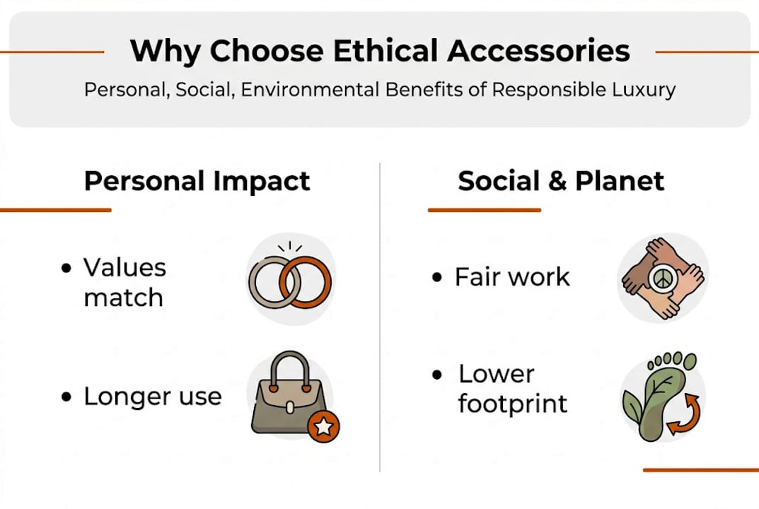 Infographic on ethical accessory impact areas