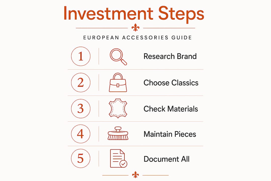 Infographic with investment steps for accessories