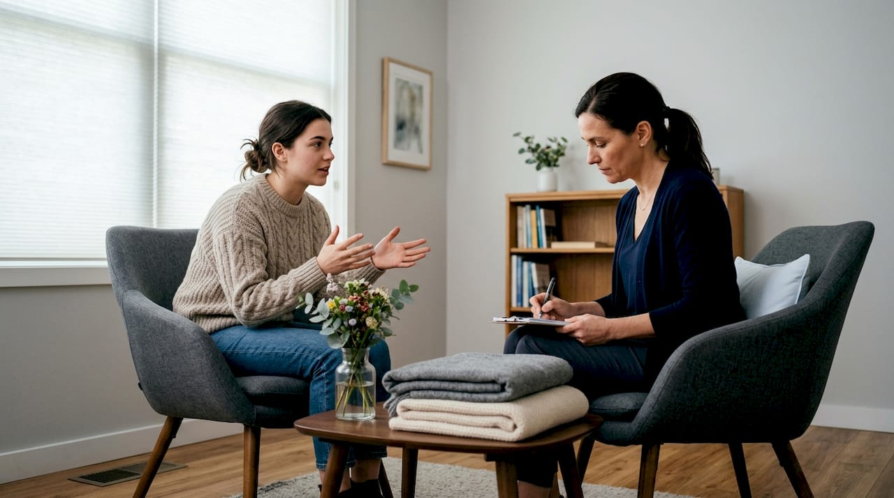 Therapist and patient in counseling session