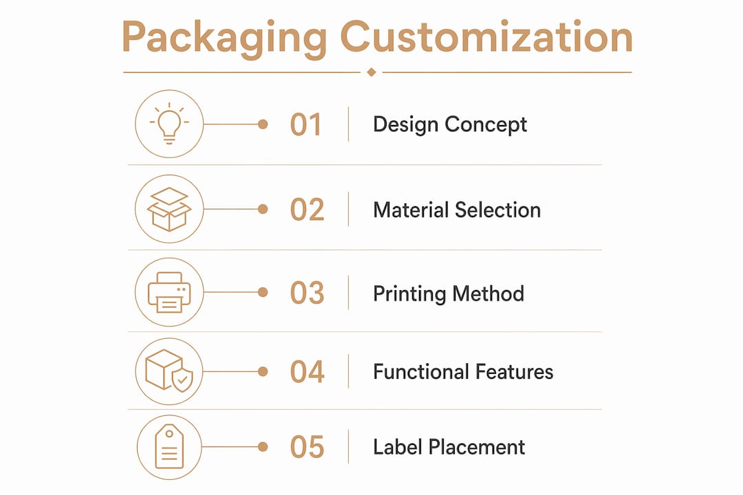 Infographic illustrating coffee packaging customization steps