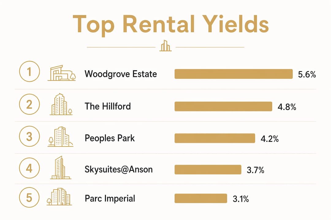 Infographic ranking top rental yield condos