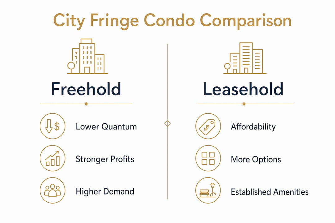 Infographic comparing freehold and leasehold condos
