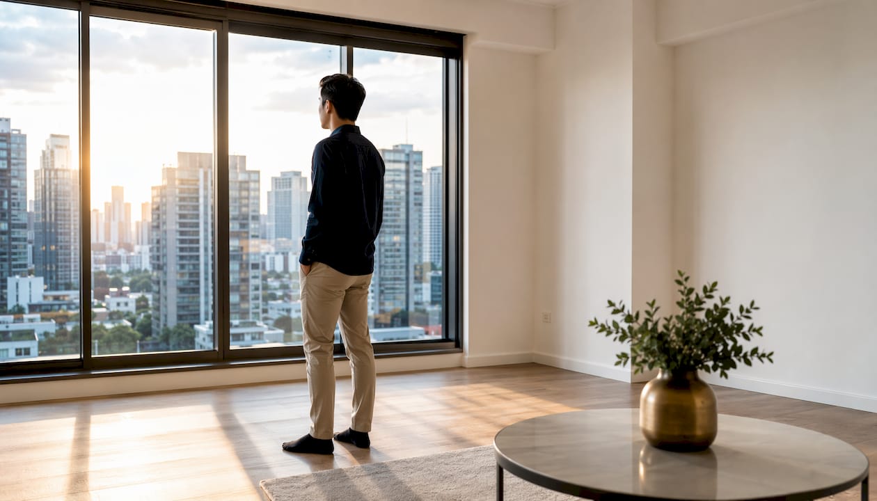 Tenant viewing RCR condo unit interior