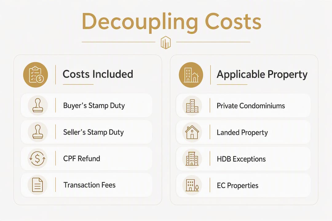 Infographic comparing decoupling costs and property types