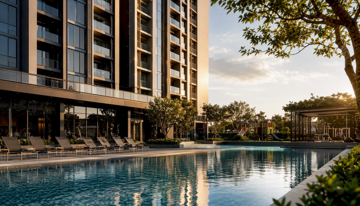 Aurea condo exterior with amenities