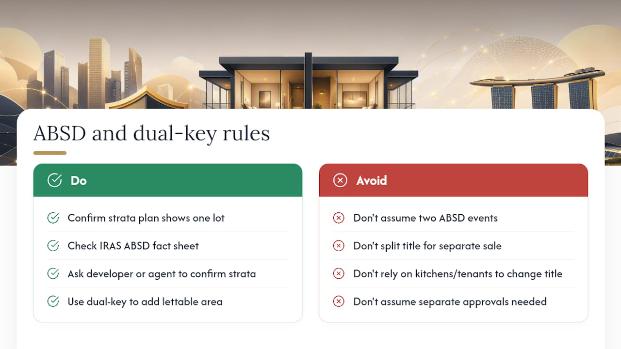 Singapore's Legal and Tax Rules on Dual-Key Units — overview diagram