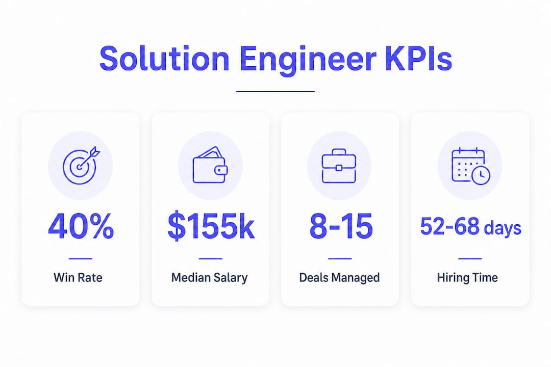 Infographic showing solution engineer KPIs and statistics