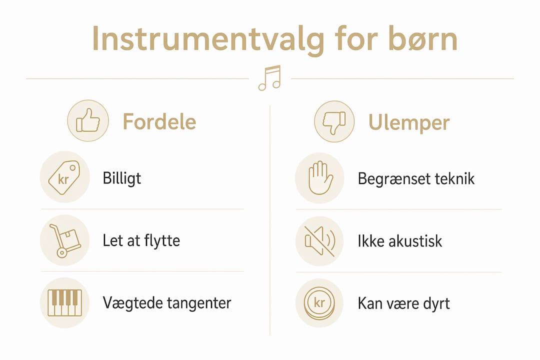 Grafisk oversigt: Hvad er plusser og minusser ved forskellige instrumenter?