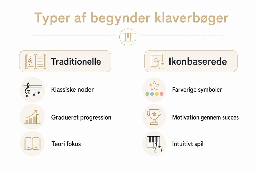 Oversigt: forskellige typer klaverbøger til begyndere